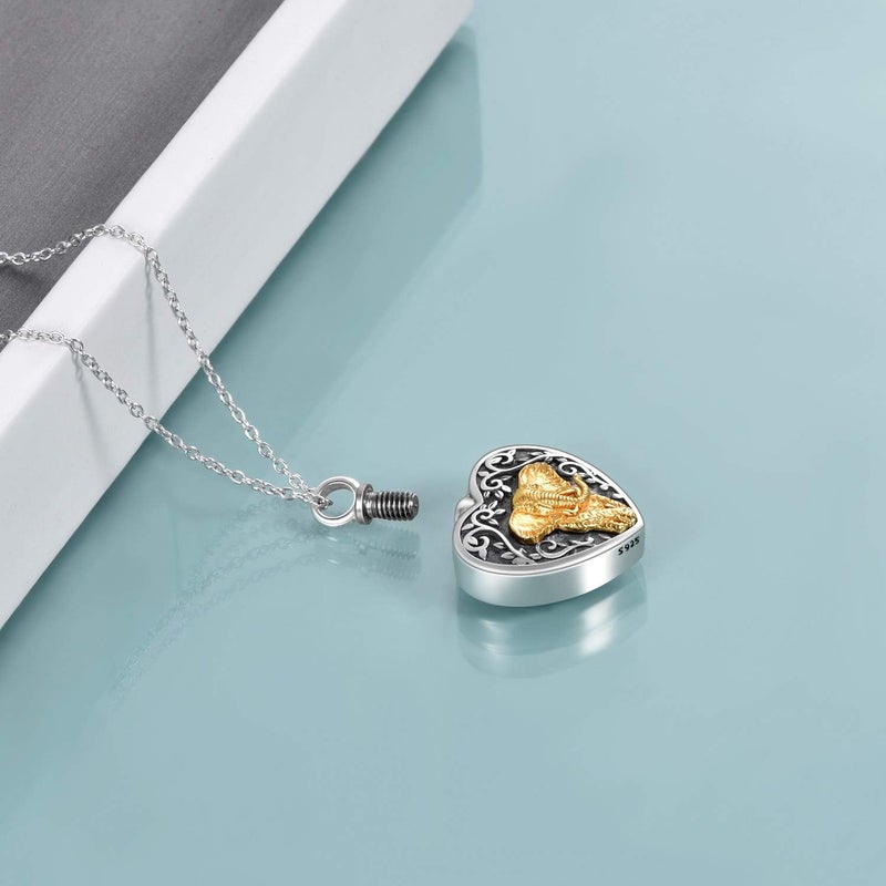 YFN Urn Necklaces for Ashes Sterling Silver Heart Urn Necklaces for Ashes Cremation Memory Jewelry for Women Men - Image 3